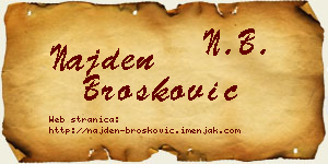 Najden Brošković vizit kartica